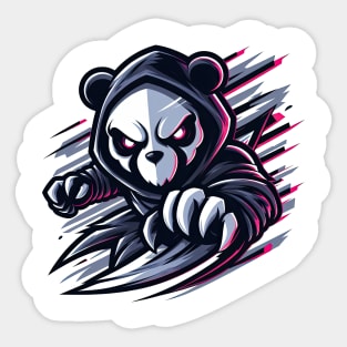 Angry panda in a hoodie Sticker